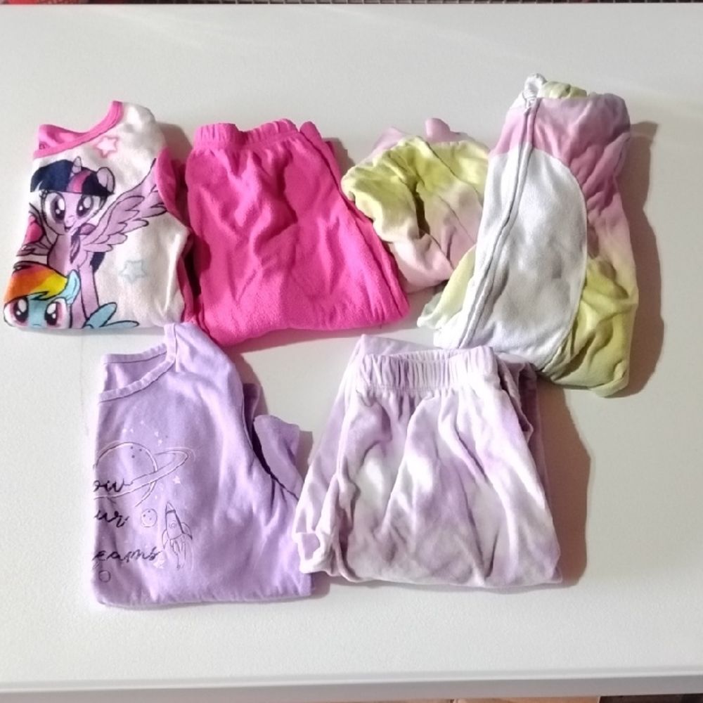 Kids Pajamas Lot Romper Sets My Little Pony Pink, Purple, Unicorn S 6/6x